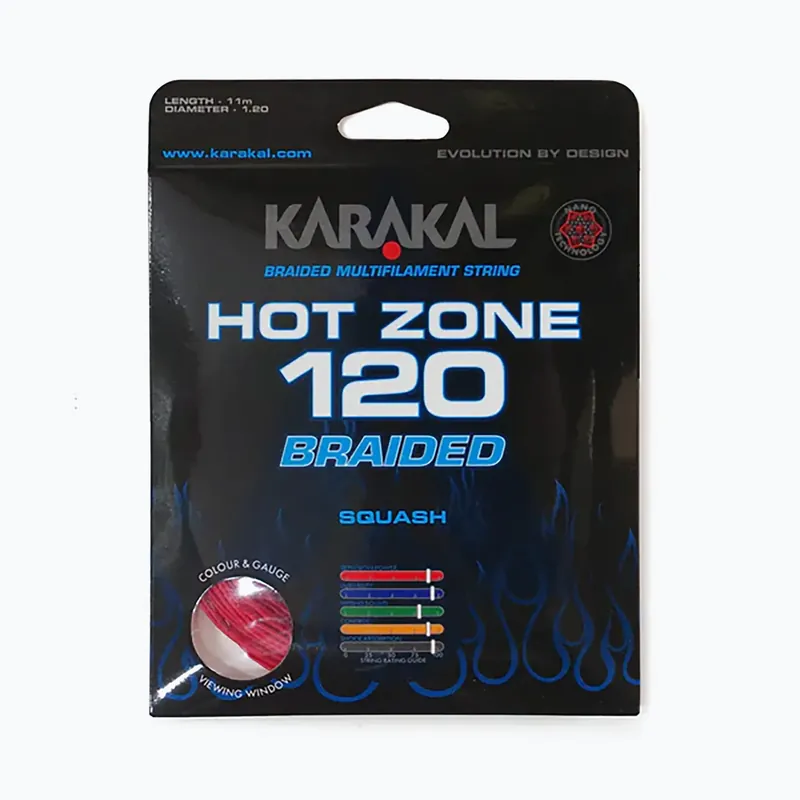 Squashová struna Karakal Hot Zone Braided 120 11 m red Akční Nabídka