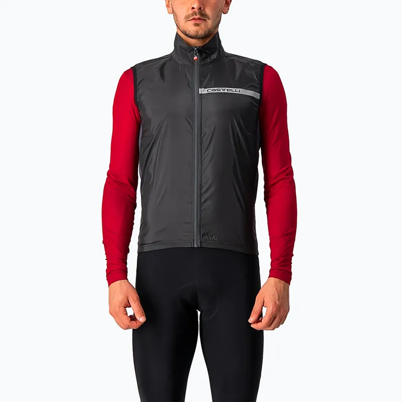 Pánská cyklistická vesta Castelli Squadra Stretch light black/dark gray Horká Nabídka