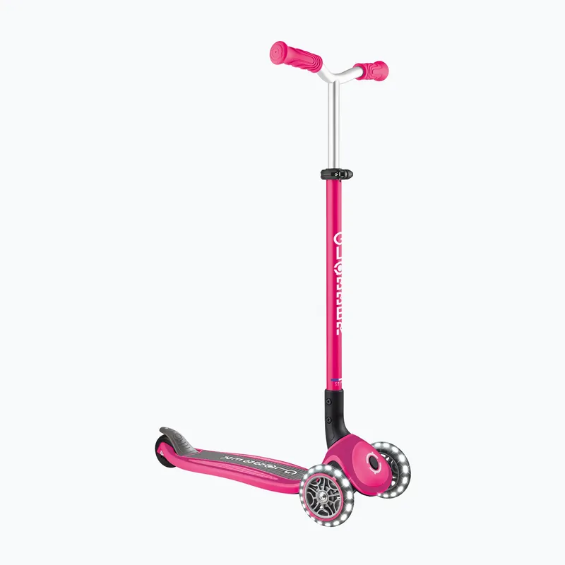 Dětská tříkolová koloběžka Globber Master Lights fuchsia Zlevněný