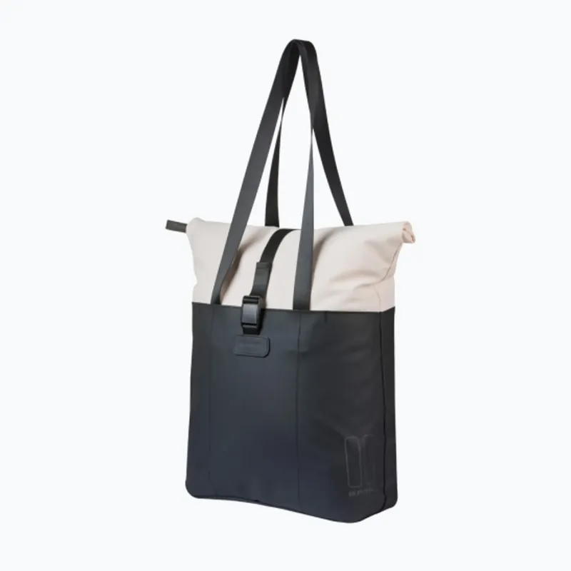 Cyklistická brašna Basil Vive Shopper MIK Hooks 15-20 l off white/black Ověřený