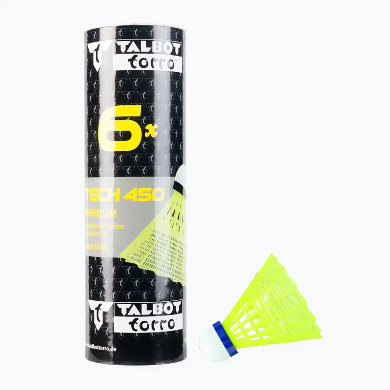 Nejlepší Volba Talbot-Torro Tech 450 badmintonové raketky, Premium Nylon 6 ks, žlutá 469183