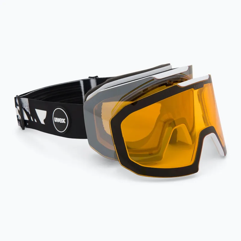 Lyžařské brýle UVEX Evidnt Attract + case white matt/mirror silver yellow clear Jen Po Omezenou Doba
