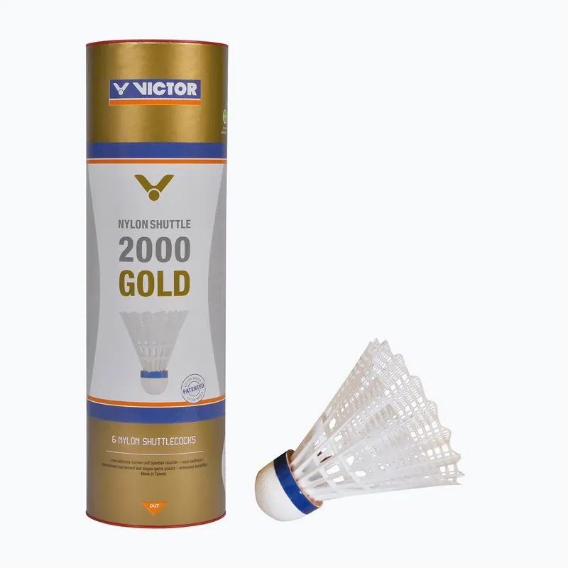 VICTOR Nylon Shuttle 2000 badmintonové člunky 6 ks bílé 100919 Nová Kolekce