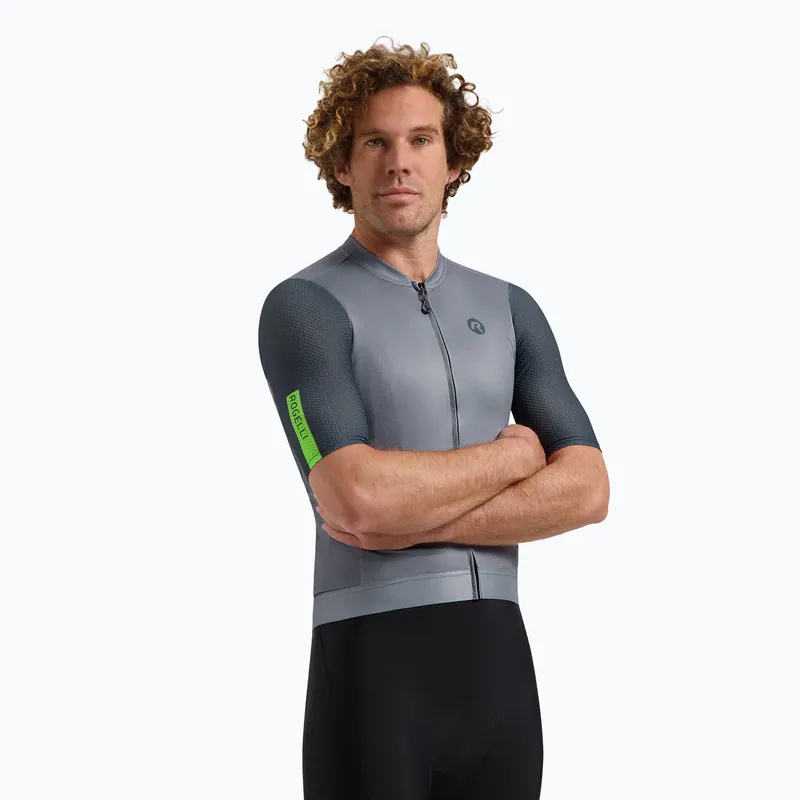 Pánský cyklistický dres Rogelli Fast purple / green Omezená Nabídka