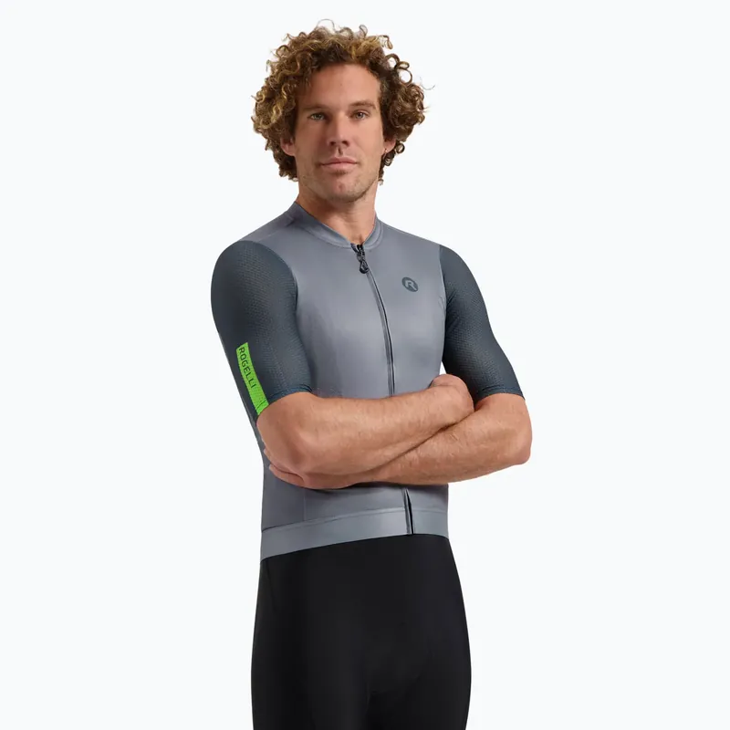 Hit Sezóny Pánský cyklistický dres Rogelli Fast grey / turguoise