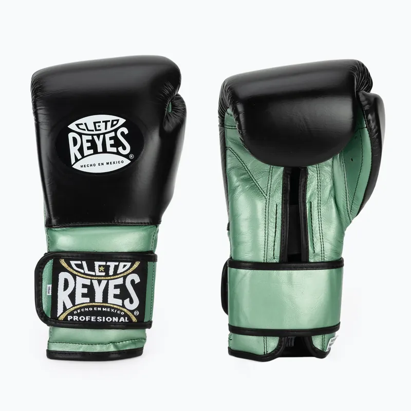 Boxerské rukavice Cleto Reyes Boxing Gloves With Hook green metallic / black Expresní Doručení