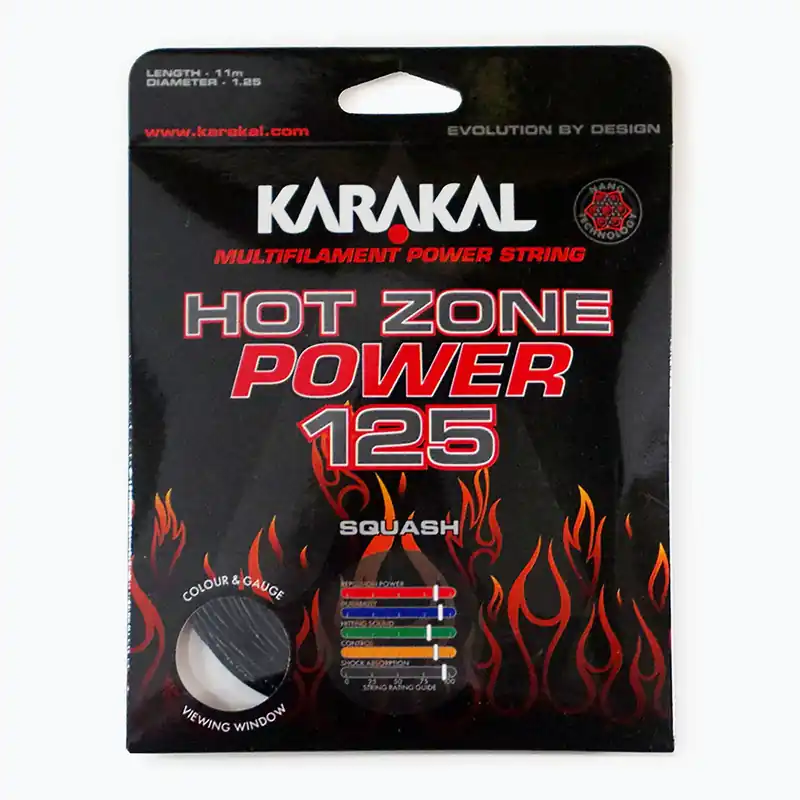 Napínací struna na squash Karakal Hot Zone Power 125 11 m black Nejlepší Cena