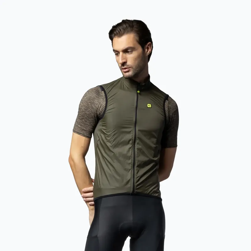 Zlevněný Pánská cyklistická vesta Alé Vento 2.0 army green