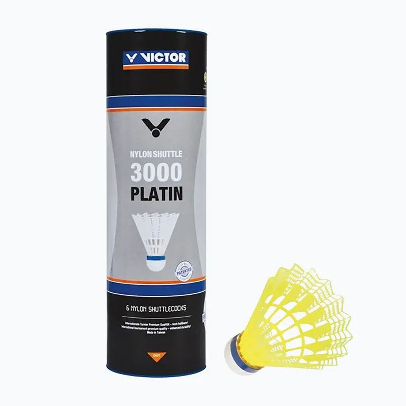 Badmintnové šipky VICTOR Nylon Shuttle 3000 slow 6 szt. yellow Sezónní Sleva