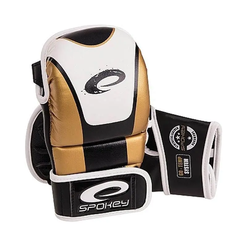 Spokey SAIJO Kožené rukavice na MMA zlaté M-XL Zlevněný