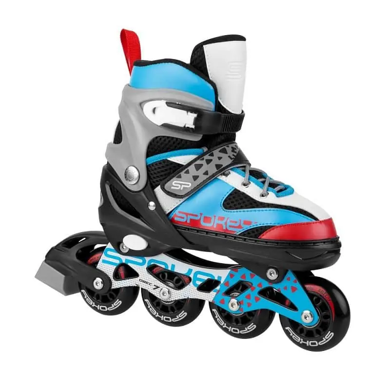 Značkový Spokey LIMP Kolečkové brusle regulovatelné, ABEC7 carbon modré, svítící kolečka, vel. 29-43
