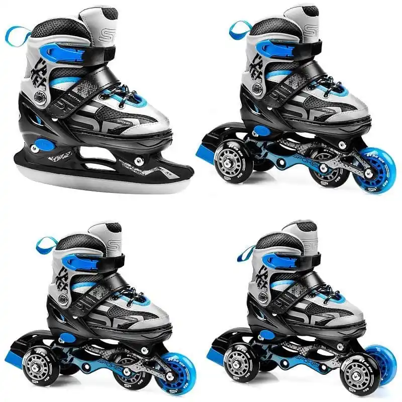 Ověřený Spokey QUATTRO 4IN1 Brusle černo-modré, regulovatelné, vel. 30-41