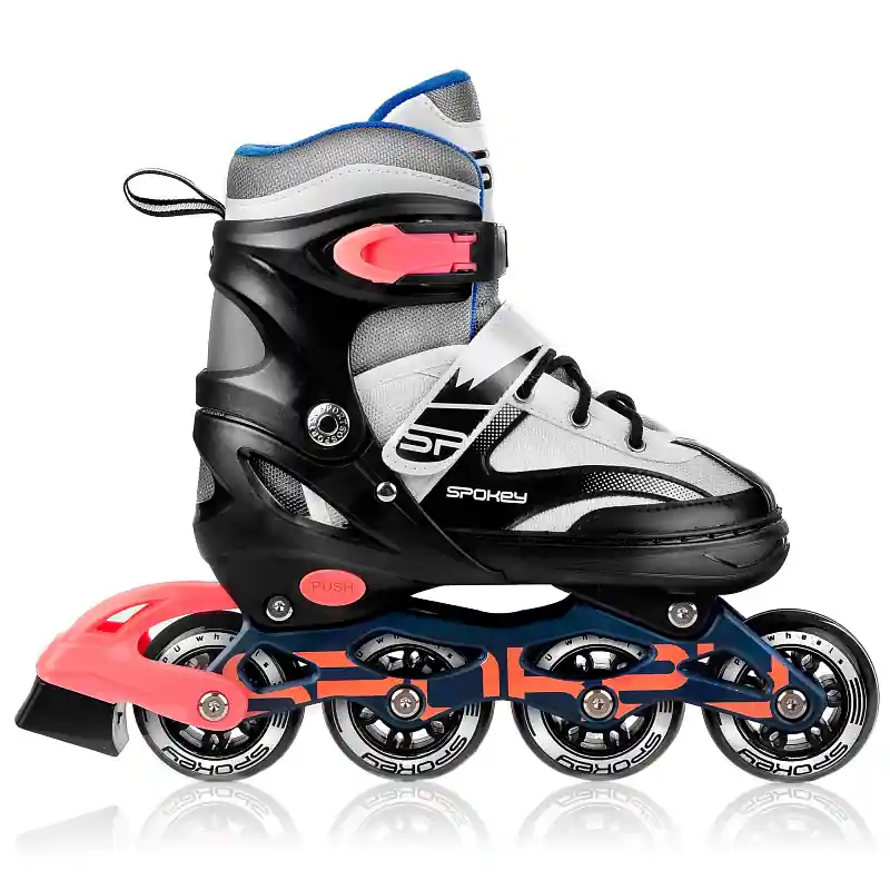 Přímo Od Výrobce Spokey TONY Kolečkové brusle, černo-růžové, ABEC7 Carbon, vel. 34-41, černá kolečka