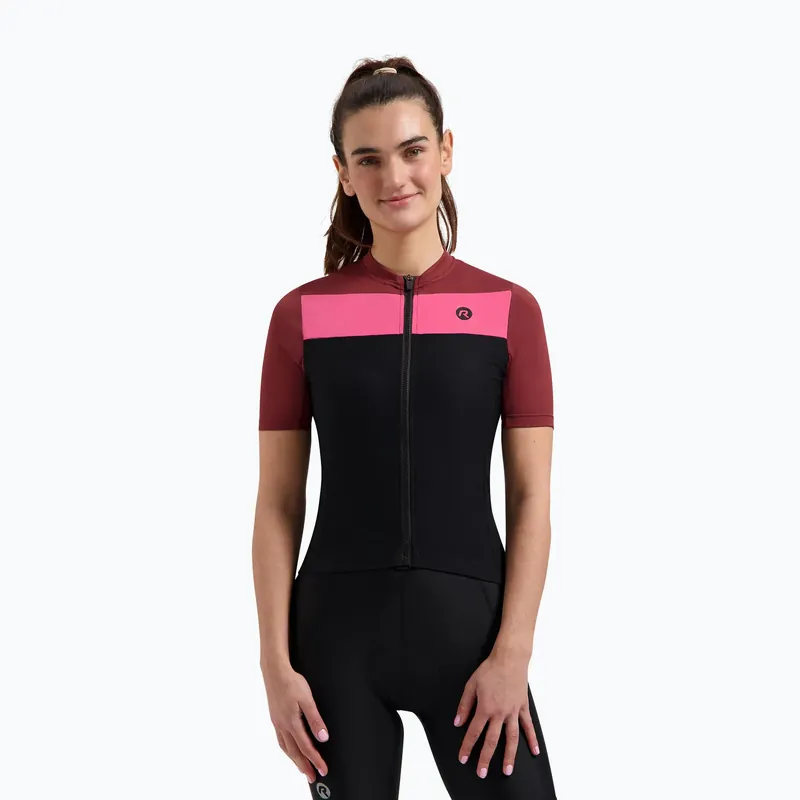 Dámský cyklistický dres Rogelli Core Block W black/bordeaux/pink Cenový Hit