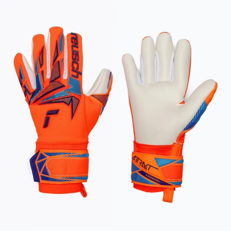 Dětské brankářské rukavice Reusch Attrakt Freegel Advance Junior shocking orange/blue Akční Nabídka