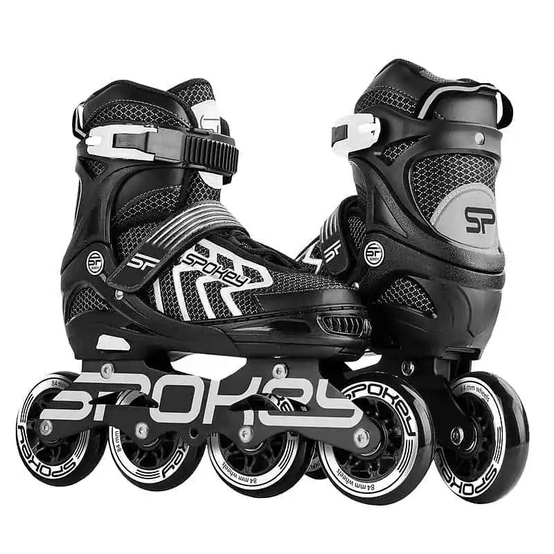 Spokey KHAN Kolečkové brusle, černo-bílé, ABEC7 Carbon, vel. 31-42 Super Cena