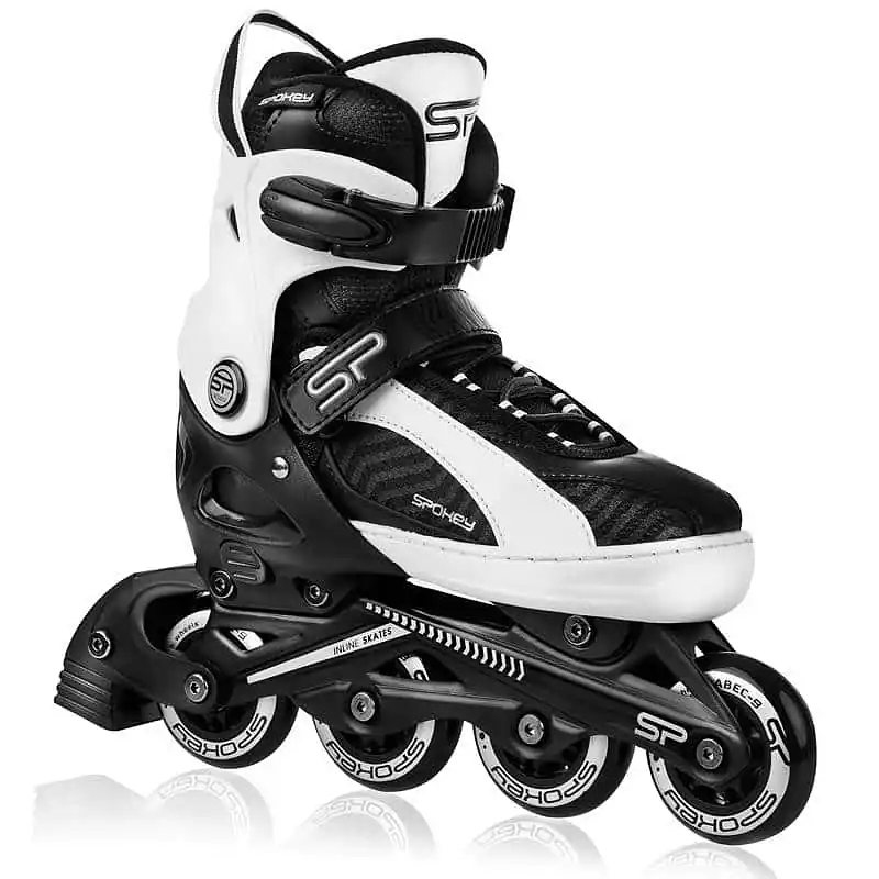 Značkový Spokey ORI Kolečkové brusle, černo-bílé, ABEC9 Carbon, vel. 33-43