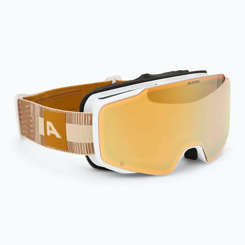 Akční Nabídka Lyžařské brýle Alpina Taos Q-Lite white/ earth matt/ gold