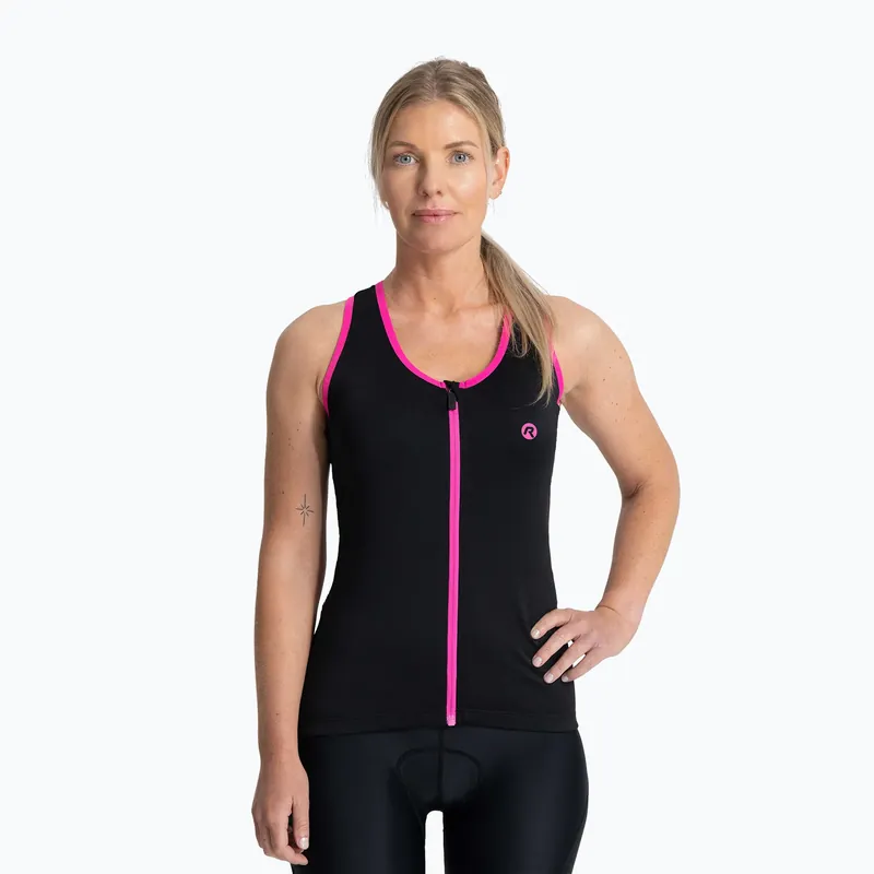 Dámský cyklistický dres Rogelli Abbey Tank Top W black/pink Sezónní Sleva