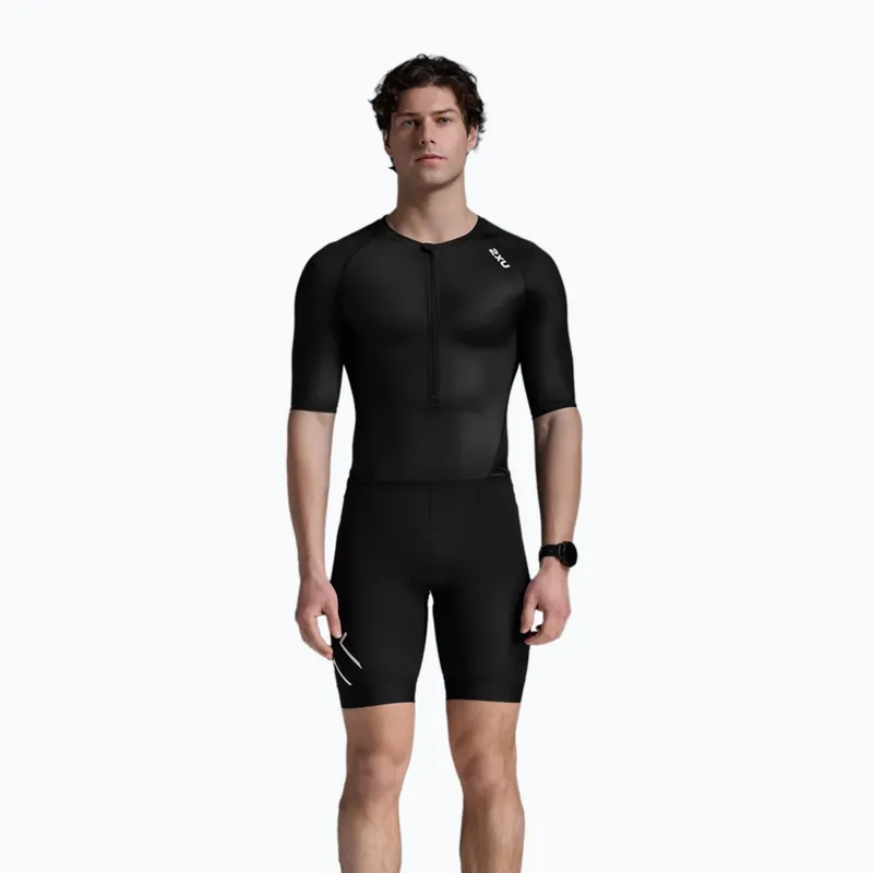 Pánská tritlonová kombinéza 2XU Core Sleeved black/white Sezónní Sleva