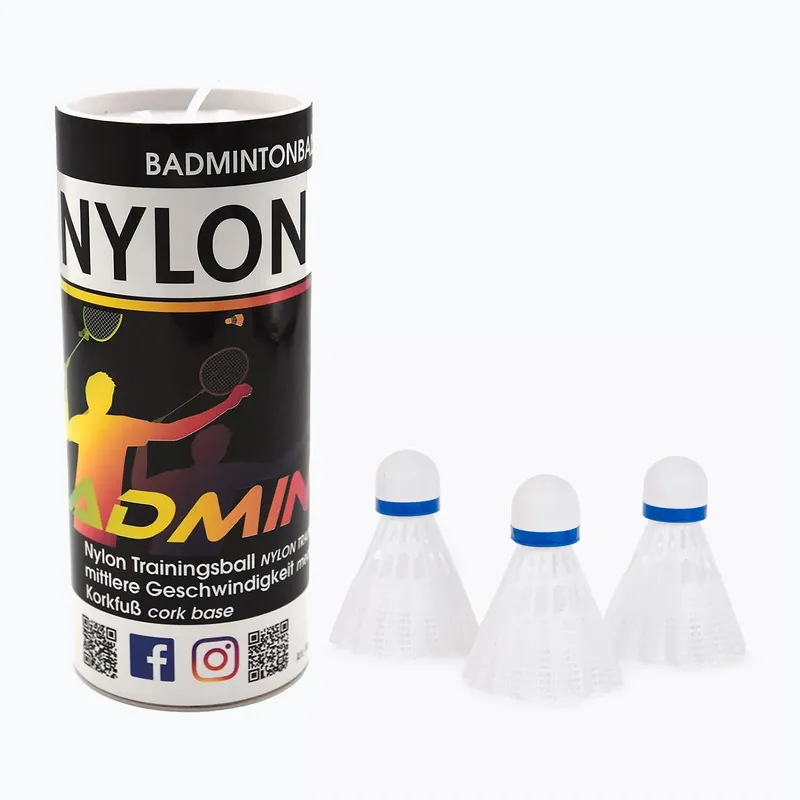 Tovární Cena Sunflex Badmintonové nylonové člunky 3XW 3 ks bílé 53558