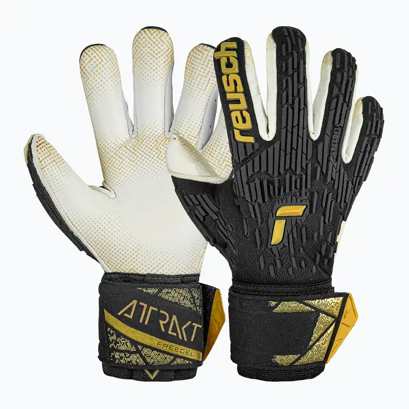 Brankářské rukavice Reusch Attrakt Freegel Gold X GluePrint Finger Support black/gold Výprodej