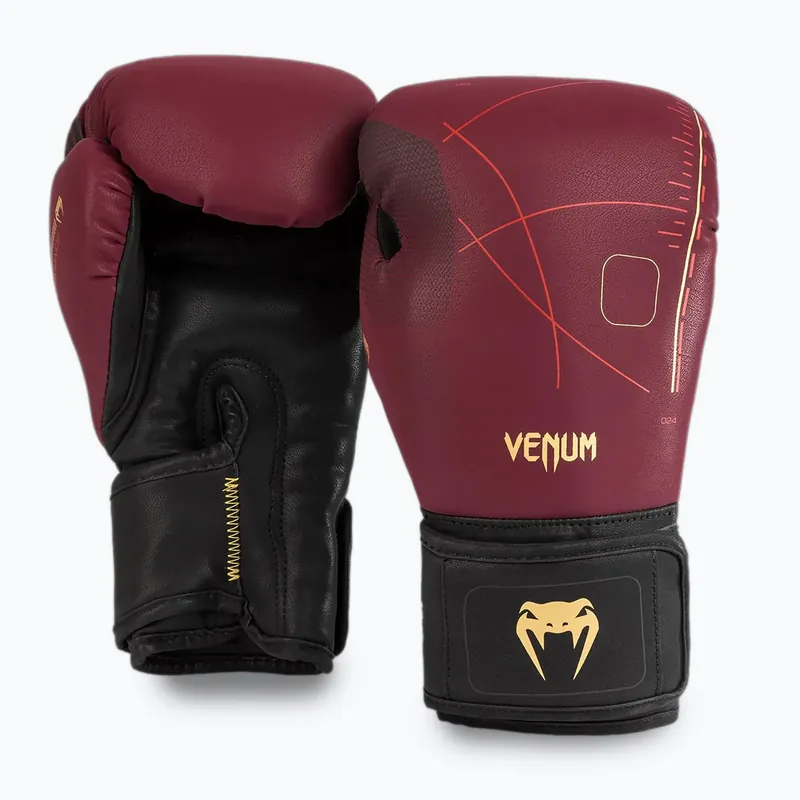 Boxerské rukavice Venum Tactical XT black/burgundy/gold Zlevněný