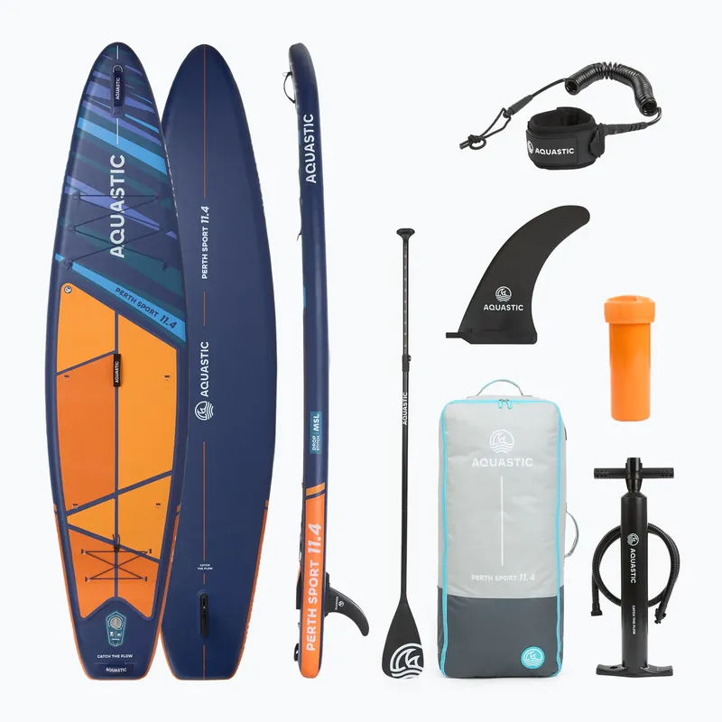 Sada paddleboard SUP nafukovací AQUASTIC Perth Sport 11‘4" MSL allround oranžový Přímo Od Výrobce