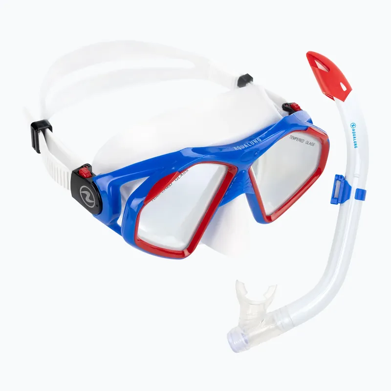 Šnorchlovací set Aqualung Hawkeye Combo modro-červený SC3974006 Speciální Cena