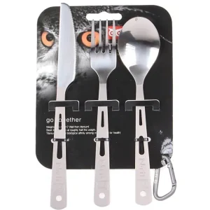 turistická sada příborů 100% titan, nůž+vidlička+lžíce Zlevněný