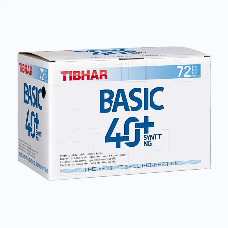 Míčky na stolní tenis Tibhar Basic 40+ SYNTT NG 72 ks white Cenově Výhodný