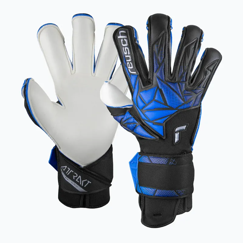 Brankářské rukavice Reusch Attrakt RE GRIP bblack/electric blue Bezpečná Platba
