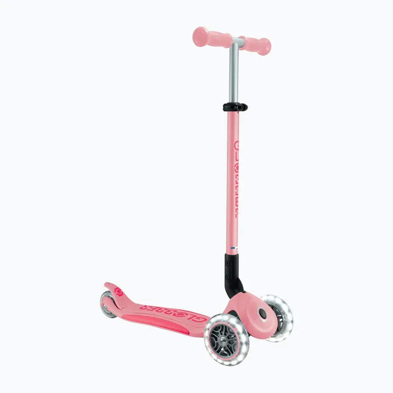 Novinka Dětská koloběžka Globber Primo Foldable Plus Lights pastel pink