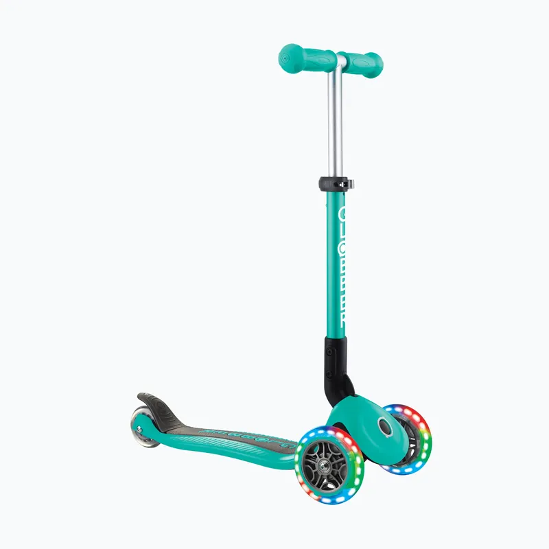 Dětská koloběžka Globber Junior Foldable Lights dark emerald green Cenová Bomba