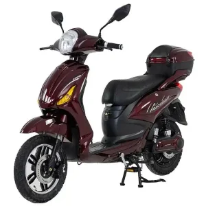 Elektroskútr RACCEWAY E-MOPED, vínový-lesklý s baterií 12Ah Finální Výprodej