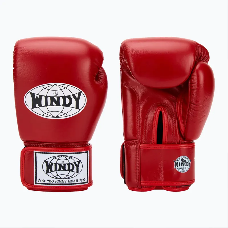 Boxerské rukavice WINDY Classic Genuine Leather red Super Cena