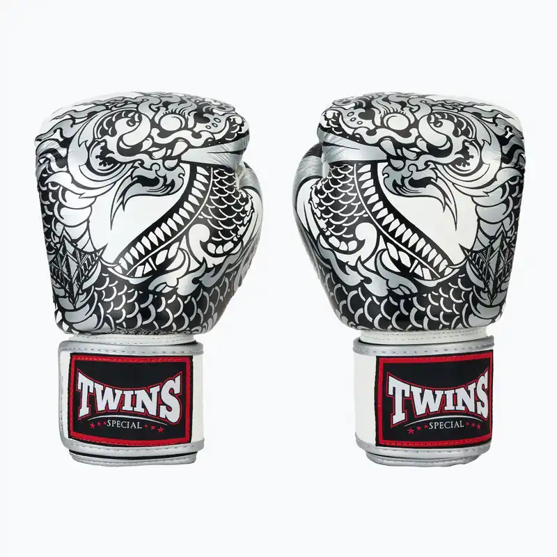 Boxerské rukavice Twins Special Fancy FBGVL3-52 white/silver Vysoce Kvalitní
