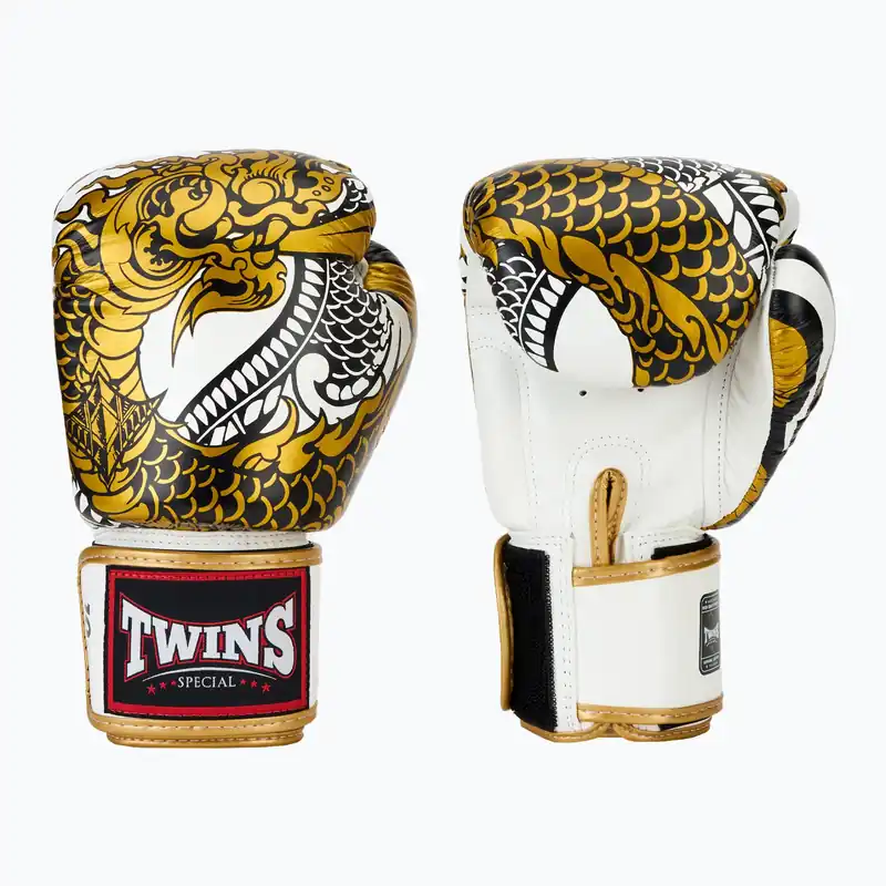 Boxerské rukavice Twins Special Fancy FBGVL3-52 white/gold Levný