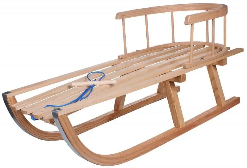 dřevěné sáňky Wood 86x32x22cm, s ohrádkou Speciální Cena