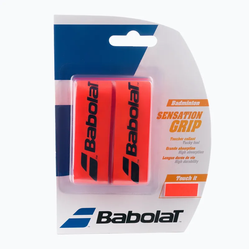 Návleky na badmintonové rakety BABOLAT Bad.Grip Sensation x2 červené 154941 Finální Výprodej