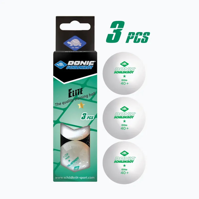 Míčky na stolní tenis Donic-Schildkröt 1-Star Elite Poly 40+ 3 ks white Tovární Cena
