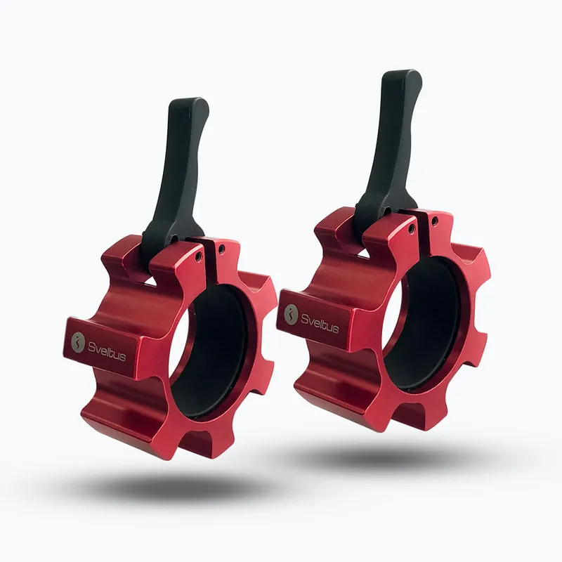 Cenový Hit Svorky na činku Sveltus Aluminium Stop Disc 2 ks red