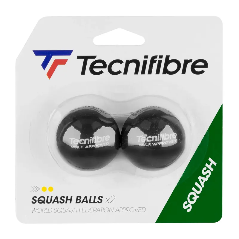 Squashové míčky Tecnifibre sq Balls Double Yellow Dot 2p black 54BASQDOUB Nakupujte Hned