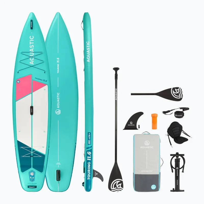 Sada paddleboard SUP nafukovací AQUASTIC Touring 11‘6" zelený Poslední Šance