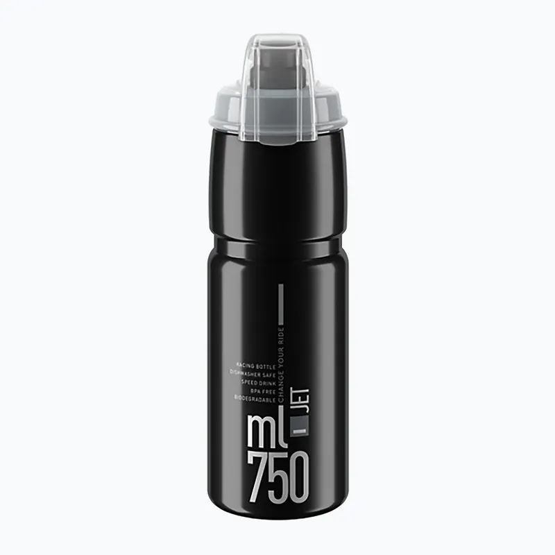 Cyklistická láhev Elite Jet Plus 750 ml black/grey logo Akce