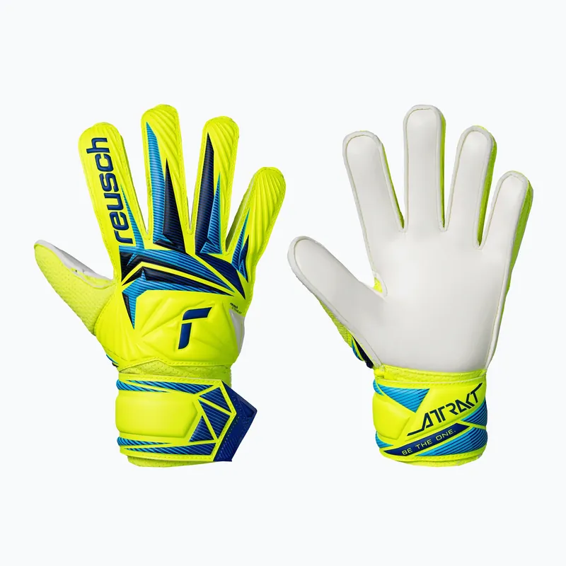 Omezená Nabídka Dětské brankářské rukavice Reusch Attrakt Solid Junior safety yellow/blue