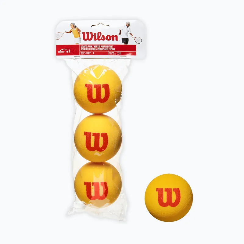 Bezpečná Platba Wilson Starter Tour Foam Tball sada dětských tenisových míčků 3 ks žlutá WRZ258900