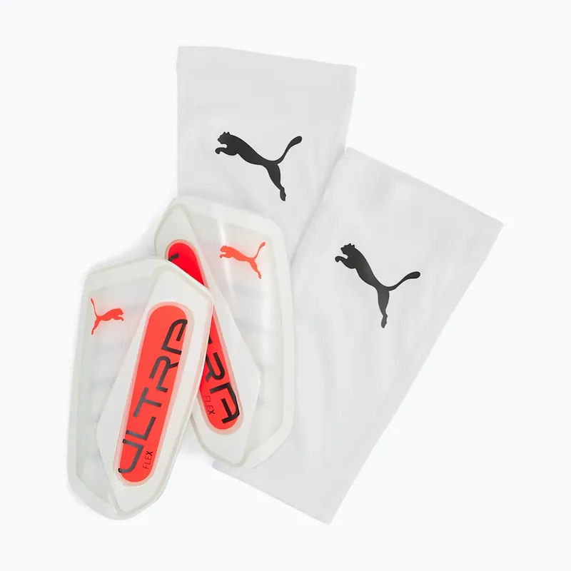 Chrániče holení PUMA Ultra Flex Sleeve puma white/glowing red Nejlepší Volba