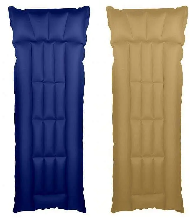 Nafukovací lehátko SEDCO gumotextilní Bára 2 - Khaki/Coffee-Modrá Speciální Cena