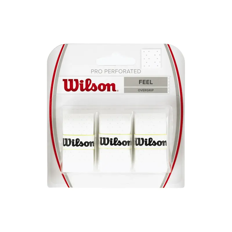 Dokud Zásoby Vydrží Wilson Pro Overgrip Perforované tenisové omotávky 3 ks bílé WRZ4005WH